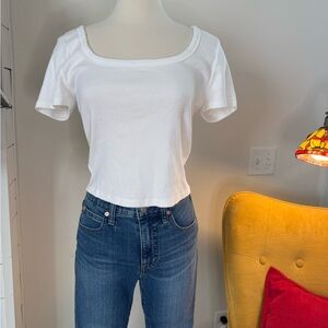 Universal Thread White Square Neck Crop Top